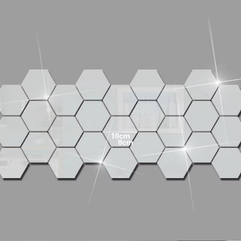 12 Hexagonal 3D Mirror Wall Stickers Room Decor Wall Decor Vinyl DIY Detachable Wall Sticker Decal Home Decoration Art Espejo
