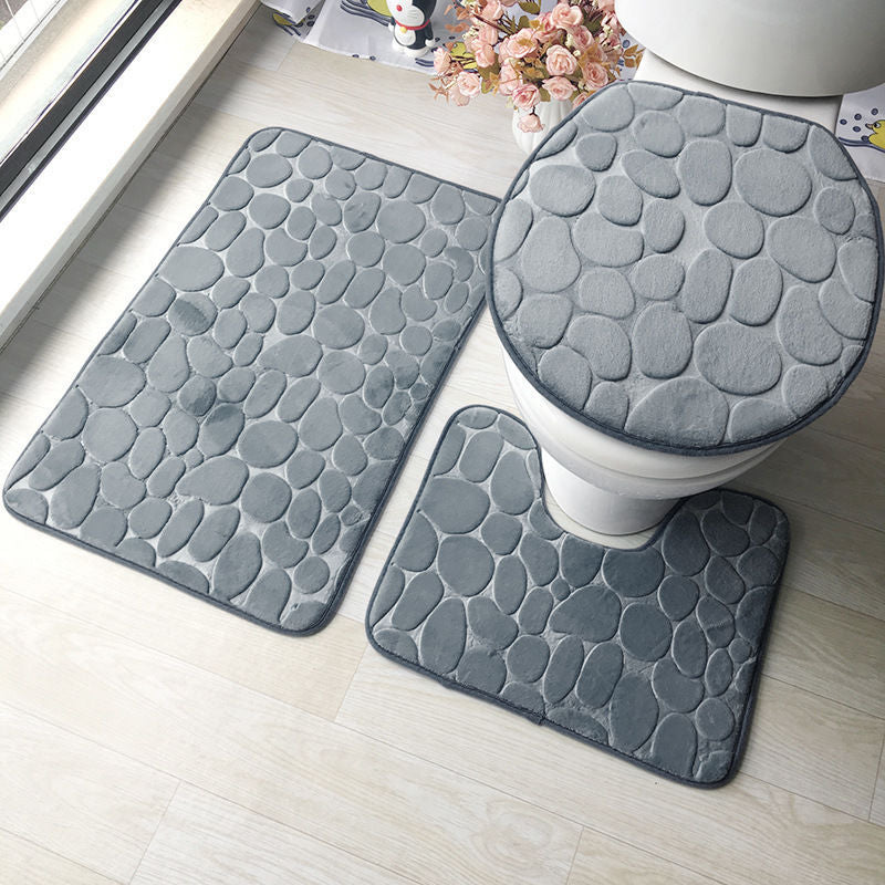 3-piece Solid Color Bathroom Mat