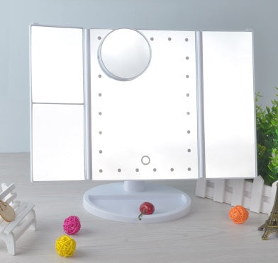 Three-sided Foldable Magnifying Desktop Makeup Mirror