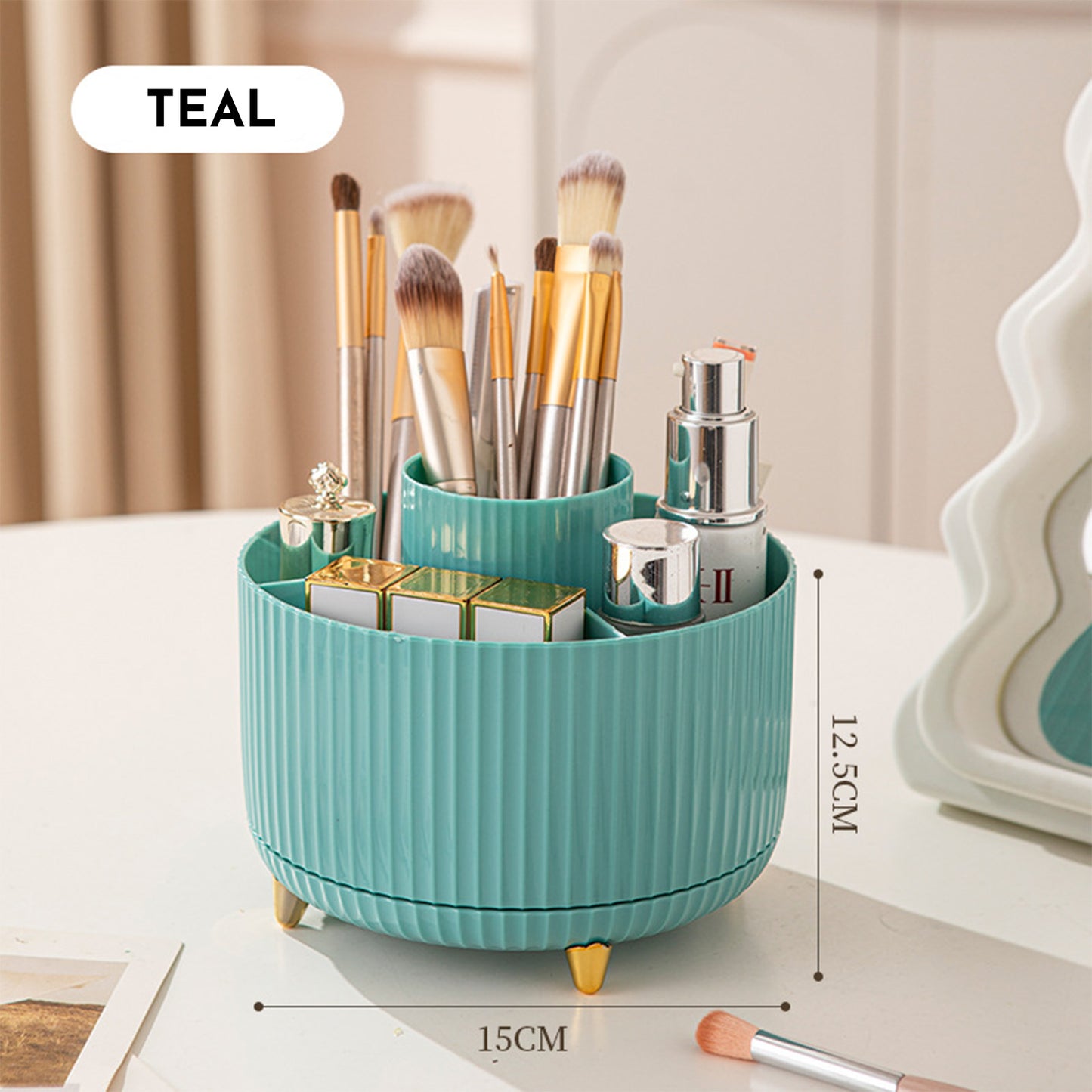 360 Rotating Makeup Brush Holder & Organizer
