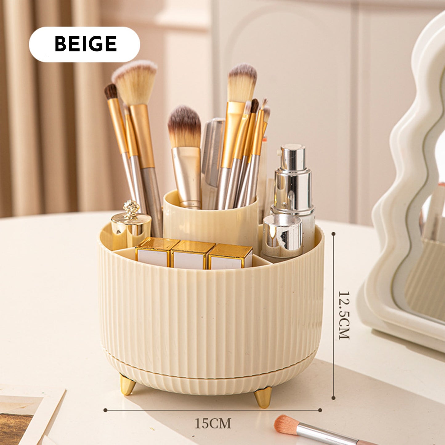 360 Rotating Makeup Brush Holder & Organizer