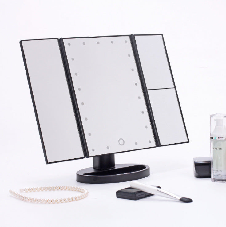Three-sided Foldable Magnifying Desktop Makeup Mirror