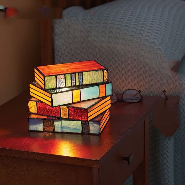 Stacked Books Lamp Nightstand Desk Lamps