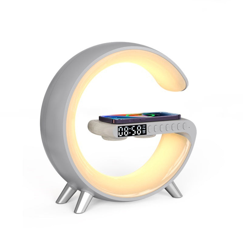 Smart G Shaped LED Lamp - Wireless Charger, Speaker, Alarm Clock