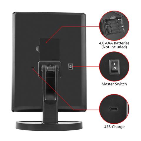 Three-sided Foldable Magnifying Desktop Makeup Mirror