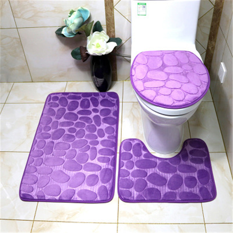 3-piece Solid Color Bathroom Mat