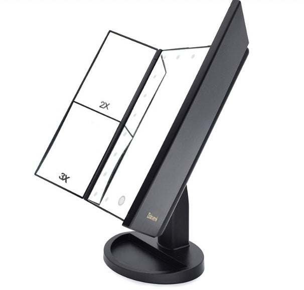 Three-sided Foldable Magnifying Desktop Makeup Mirror