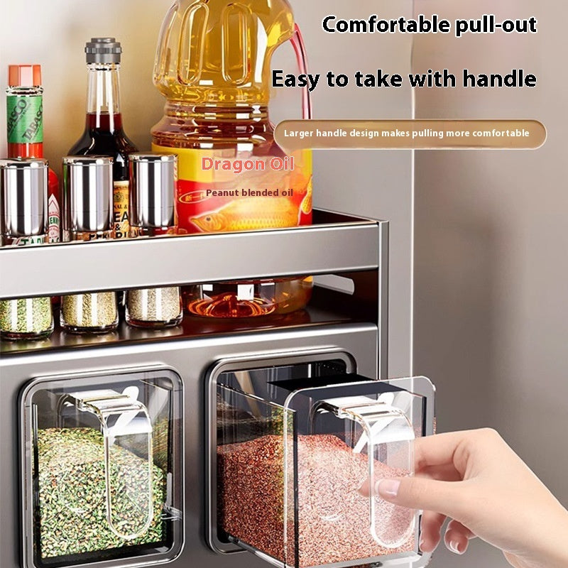 Wall-mounted Multi-functional Kitchen Spice Rack
