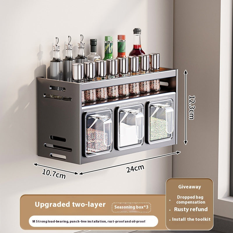 Wall-mounted Multi-functional Kitchen Spice Rack
