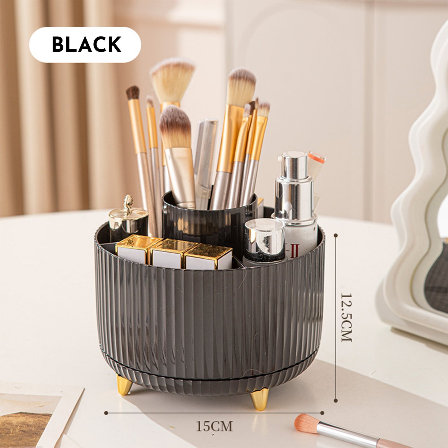 360 Rotating Makeup Brush Holder & Organizer
