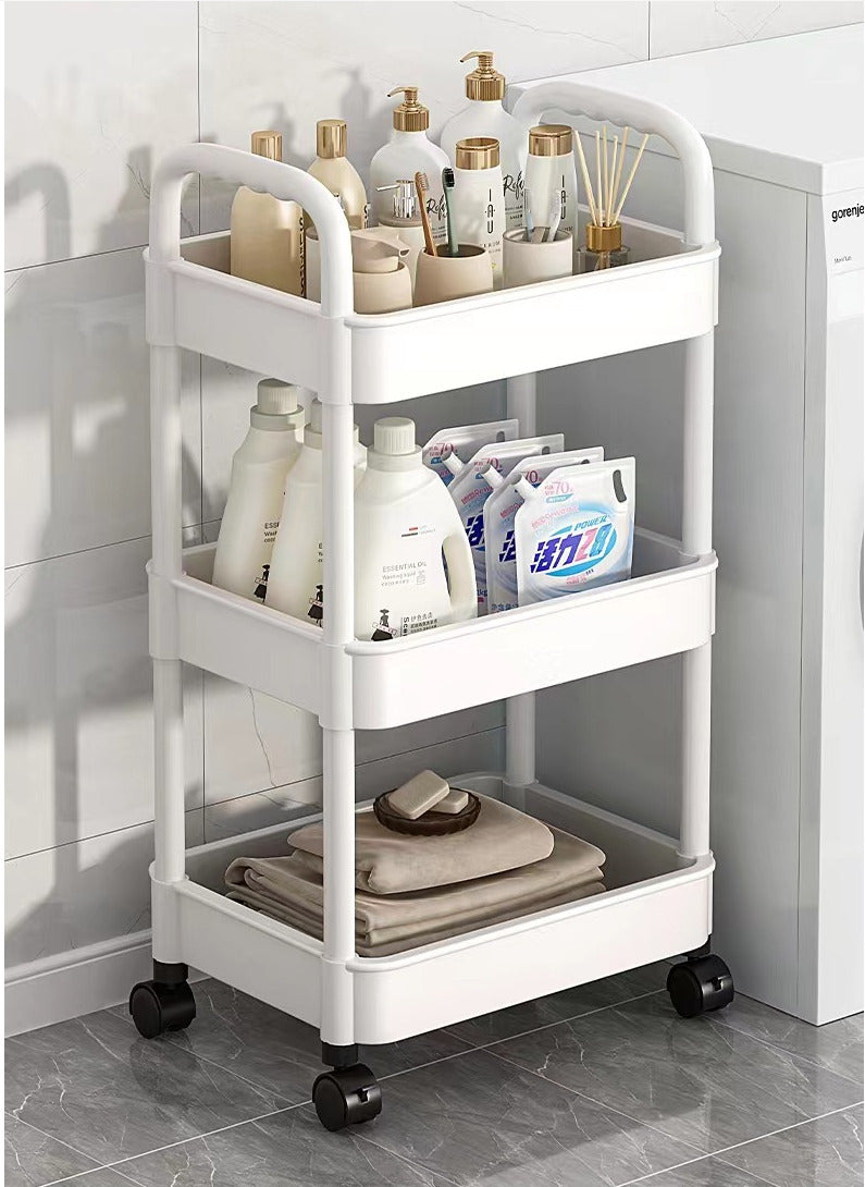 3 Tier Storage Trolley Cart On Wheels Kitchen Bathroom
