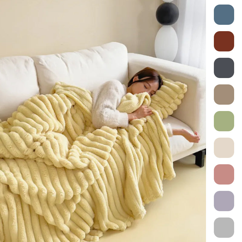 Luxury Bubble Velvet Rabbit Fur Blanket