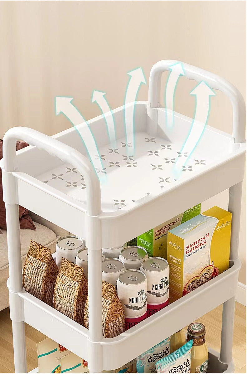 3 Tier Storage Trolley Cart On Wheels Kitchen Bathroom