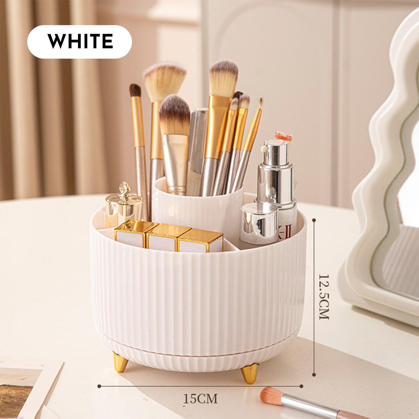 360 Rotating Makeup Brush Holder & Organizer