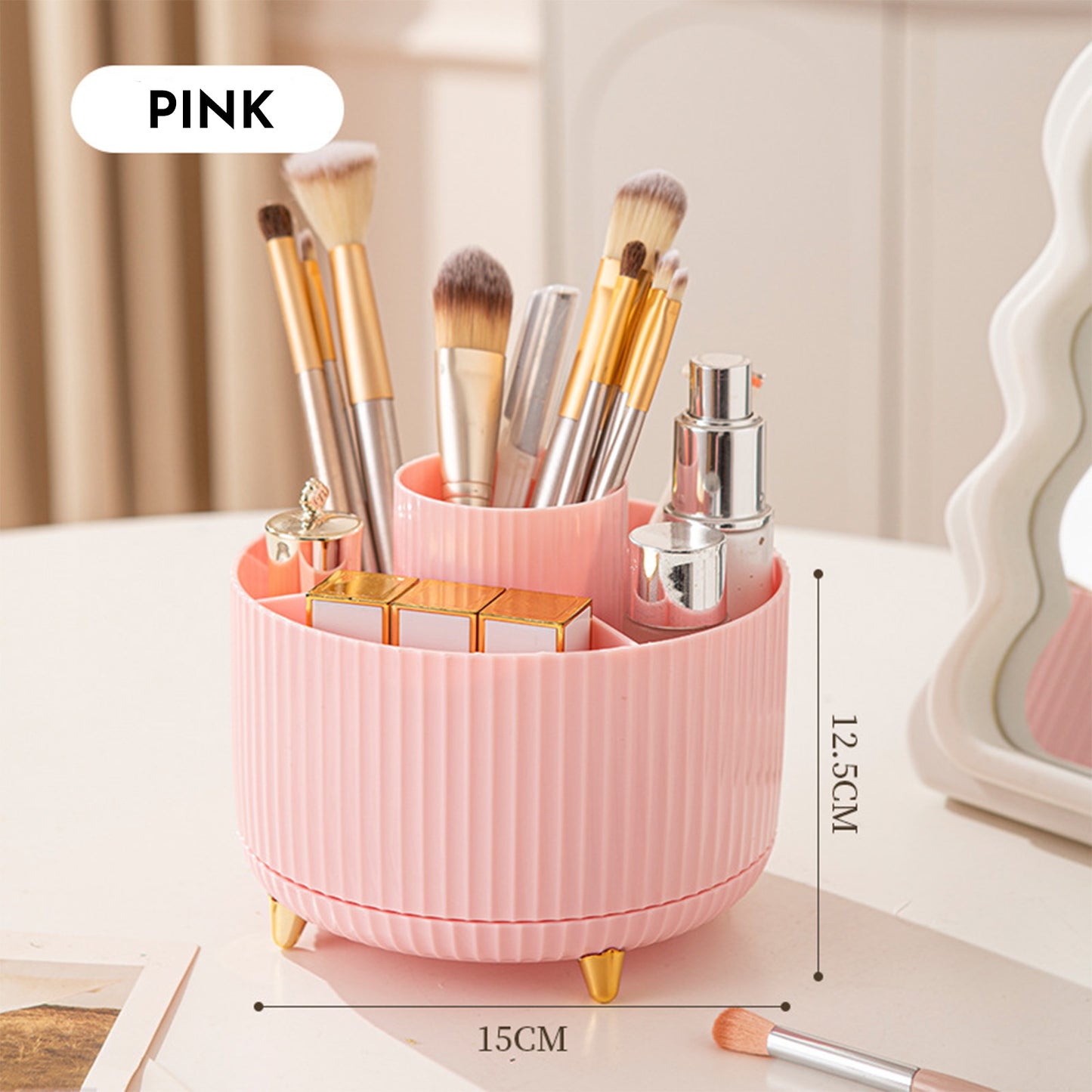 360 Rotating Makeup Brush Holder & Organizer